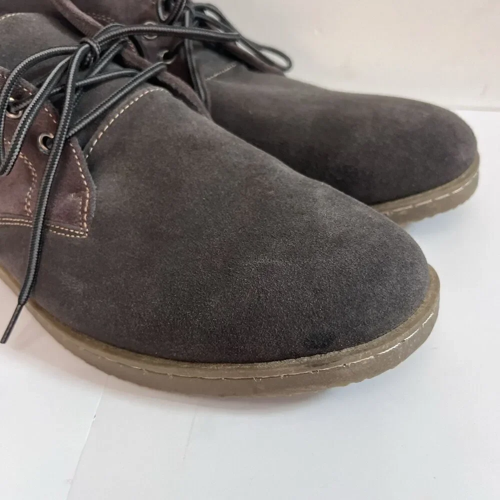 Atlas For Men Gray Suede Leather Chukka Ankle Boots EU 46 US 12 Classic Preppy